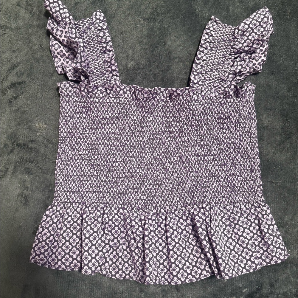 Hill House Paz Purple Patterned Blouse